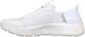 Witte Skechers GO WALK FLEX sneaker, zijkant zichtbaar, met ademende mesh en golfpatroon op de hiel.