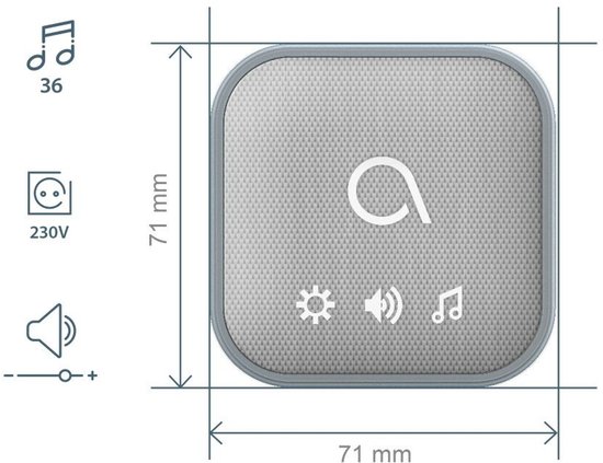 Avidsen 102512-3 Sona-T Plug-In draadloze deurbel met 3 ontvangers voor stopcontact — afbeelding 4