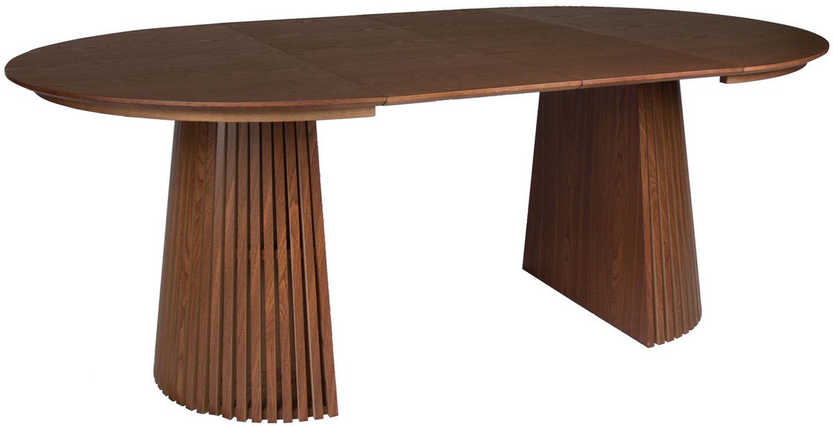 Selsey Formisty – Uitschuifbare eettafel 120–200 x 120 cm, lamellen design, walnootlook