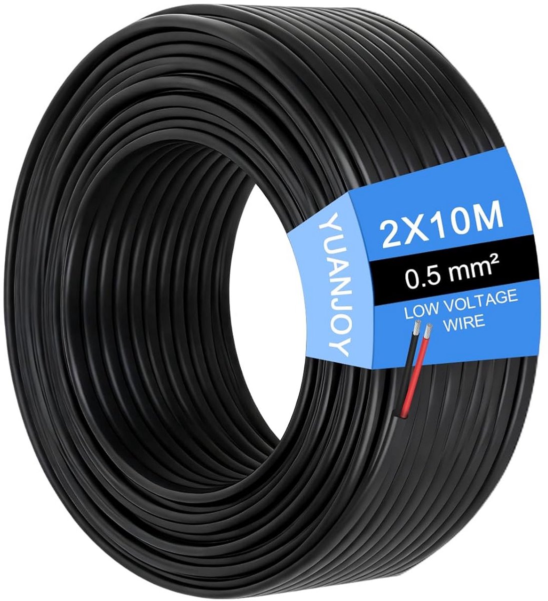 2-aderige Platte Stroomkabel Zwart 0,5 mm voor Auto, Caravan en Vrachtwagen