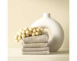 DDDDD - 6x Theedoek - Logo - 60x65 cm - Taupe - Set van 6 stuks