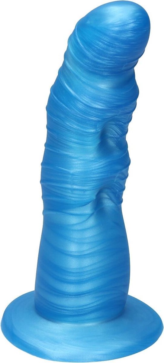 Goedkoopste Ylva & Dite - Rhea - Siliconen Dildo met zuignap - Made in Holland - Blauw Metallic