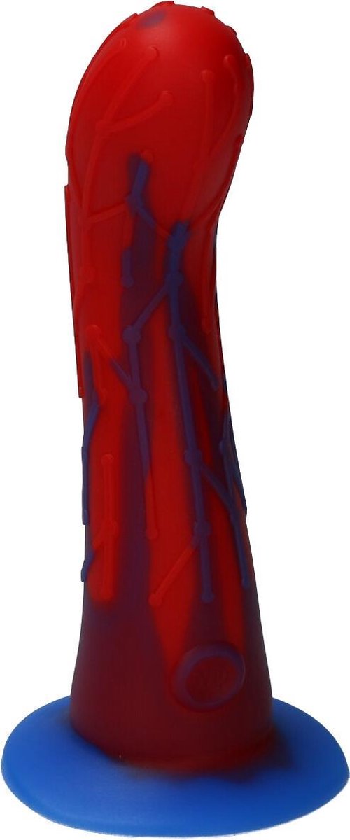 Goedkoopste Ylva & Dite - Cryptodite - Siliconen G-spot / Anale dildo - Made in Holland - Drup Fel Rood / Donker Blauw