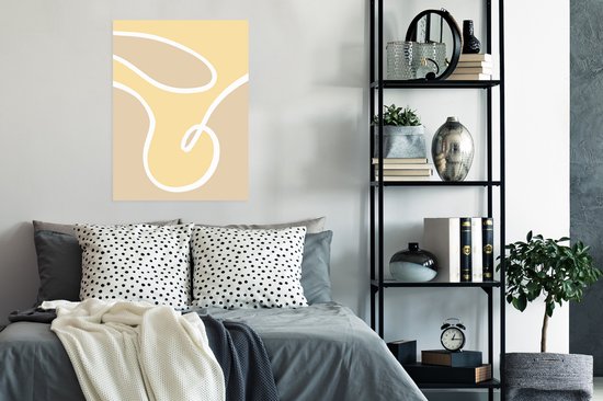 Affiche Abstrait - Formes - Jaune - Wit - 60x80 cm