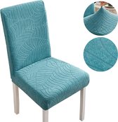 Stoelhoes voor Eetkamer stoel of lage bureaustoel - Petrol Blue stretch hoes voor stoel