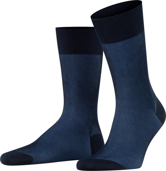 FALKE Fine Shadow Business & Casual katoen sokken heren blauw - Maat 43-44