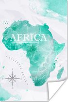 Poster - Wereldkaart - Kleuren - Afrika - 80x120 cm
