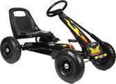 Bol.com Bopster - Go Kart - skelter met vlammen design - met pedalen - opblaasbare banden - met dubbele handrem - 5 t/m 10 jaar aanbieding
