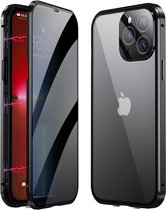 Hoes Geschikt voor iPhone SE 2022 Hoesje Magnetisch Back Cover Case - Hoesje Geschikt voor iPhone SE (2022) Hoes 360 graden Bescherming Case - Zwart