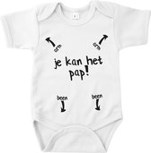 Cadeau de Vaderdag - Body bébé Tu peux le faire papa ! - Taille 80 - Couleur Wit - 100% Katoen