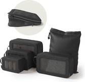 ONYX Compressie Packing Cubes - 5 stuks - Koffer Organizer Set - Compressie rits - Voor koffers en tassen - Zwart