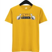 Team Leider | Vrijgezellenfeest Cadeau Man / Vrouw - Bride / Groom To Be Bachelor Party - Grappig Bruiloft Bruid / Bruidegom shirt - T-Shirt - Unisex - Geel - Maat XXL