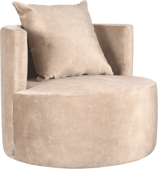 LABEL51 Evy Fauteuil - Bruin - Velours - 90 cm