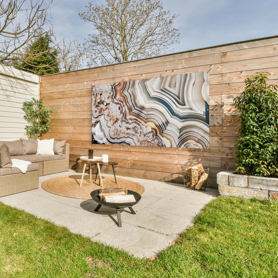 Affiche de clôture Pierre précieuse - Marbre - Nature - Abstrait - 200x100 cm - Toile de jardin