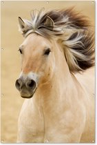 Muurdecoratie Paarden - Dieren - Manen - Portret - 120x180 cm - Tuinposter - Tuindoek - Buitenposter