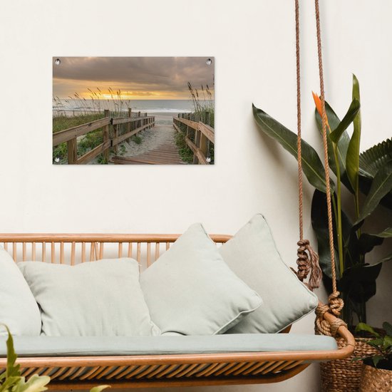 Décoration de jardin Plage - Mer - Dune - Allée - 60x40 cm - Poster de jardin - Toile de jardin - Poster extérieur