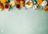 Papieren placemats - Ontbijt - 50 stuks - 42cm x 29,7cm - Croissant, Koffie, Hartelijk