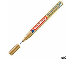 Permanente markeerstift Edding 780 Gouden 10 Stuks