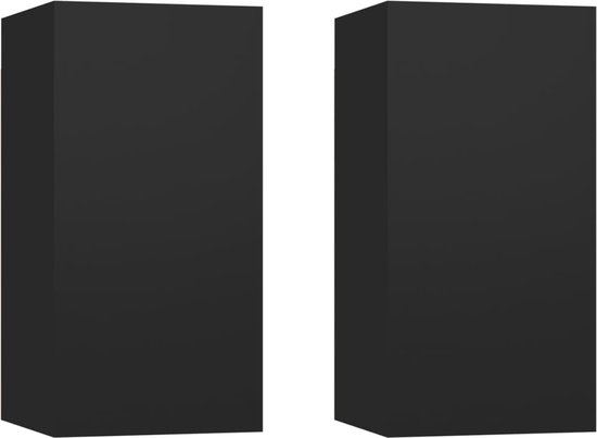 vidaXL - Tv-meubels - 2 - st - 30,5x30x60 - cm - bewerkt - hout - zwart