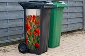 Container sticker Bloemen - Klaprozen - Natuur - Rood - 38x80 cm - Kliko sticker