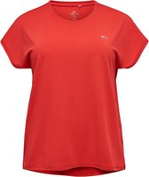 Only Play Curvy Curvy Aubree Loose Training Shirt Dames Sporttop - Flame Scarlet - Maat 44/46