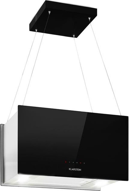 Klarstein Kronleuchter L Eilandafzuigkap - 60cm Breed - Afvoer: 590M³/H - LED-Verlichting - Touch Bediening - Zwart