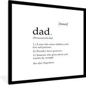 Fotolijst incl. Poster - Spreuken - Papa definitie - Quotes - Dad - 40x40 cm - Posterlijst