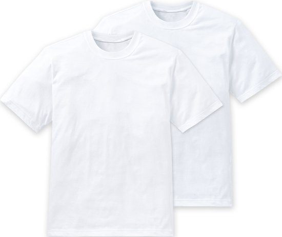 SCHIESSER American T-shirt (2-pack) - heren shirt korte mouw wit - Maat: S