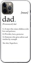 Geschikt voor iPhone 13 Pro Max hoesje - Spreuken - Papa definitie - Quotes - Dad - Siliconen Telefoonhoesje