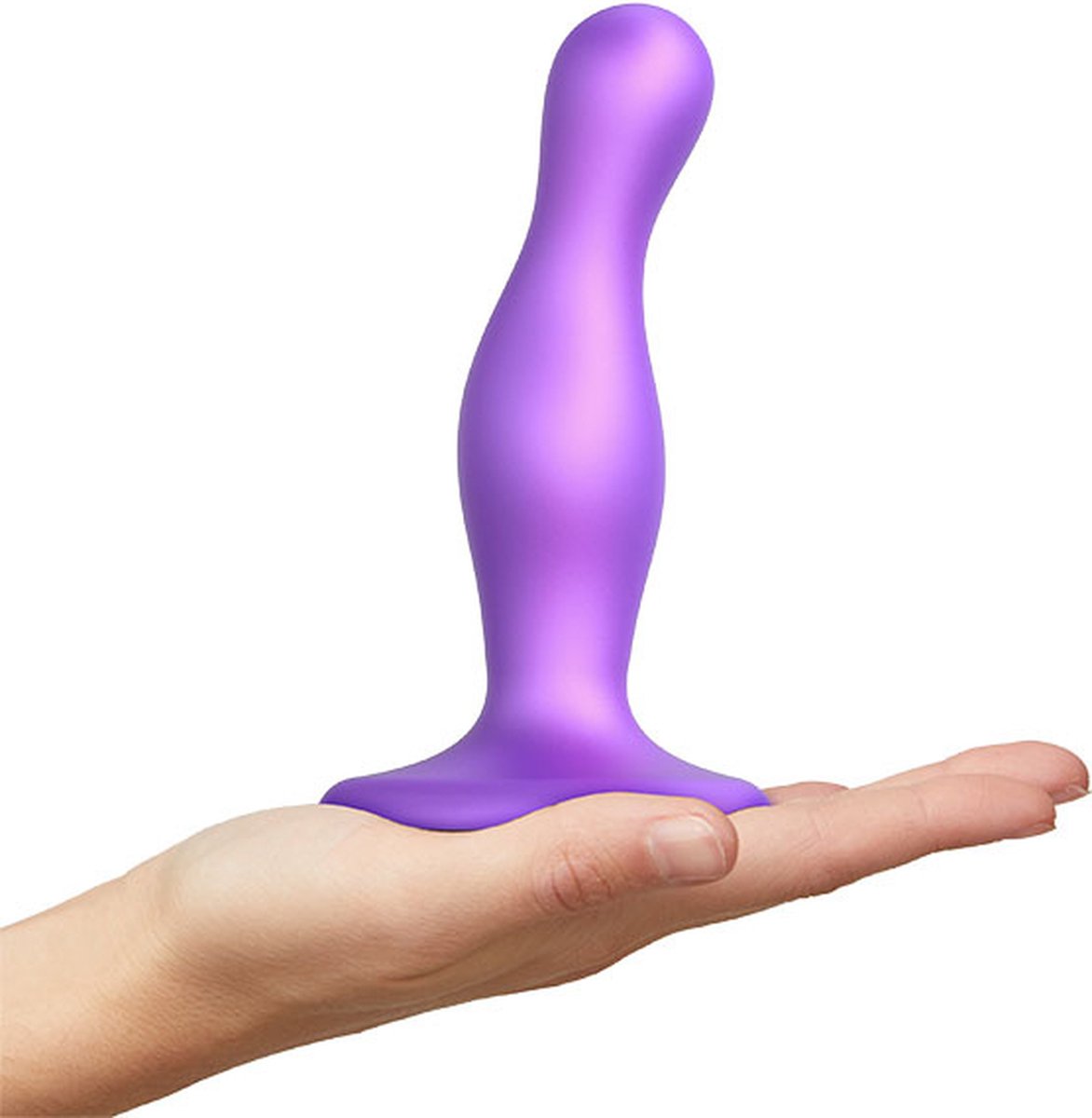 Goedkoopste Strap-On-Me - Dildo Plug Curvy - Metallic Paars - Maat M