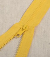 Deelbare rits 60cm maïs geel - polyester stevige rits met bloktandjes