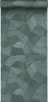 Origin Wallcoverings eco-texture vliesbehangpapier grafisch 3D motief petrolgroen - 347823 - 0.53 x 10.05 m
