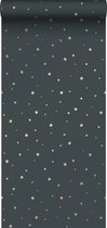 Papier peint ESTAhome étoiles bleu gris et or - 139261 - 0,53 x 10,05 m