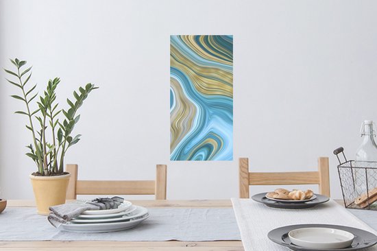 Stickers muraux - Film autocollant - Marbre - Vagues - Or - Motifs - 20x40 cm - Film adhésif - Stickers muraux Chambre d'enfant - Papier peint autocollant - Papier peint autocollant - Film autocollant