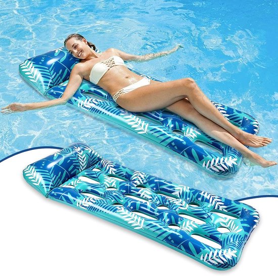 Opblaasbare waterhangmat, 2 stuks drijvende hangmat, 4-in-1 opblaasbare