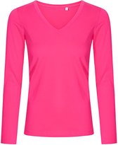 Promodoro Women´s V-Neck T-Shirt Long Sleeve XO1560 - Bright Rose - XXL
