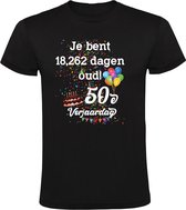 Je bent 18,262 dagen oud! Heren T-shirt - 50 jaar - verjaardag - 50e verjaardag - verjaardagsshirt - feest - sarah - abraham - jarig