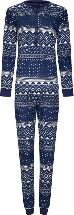 Rebelle - Dames Pyjama set Chrissy - Blauw - Katoen - Maat 40