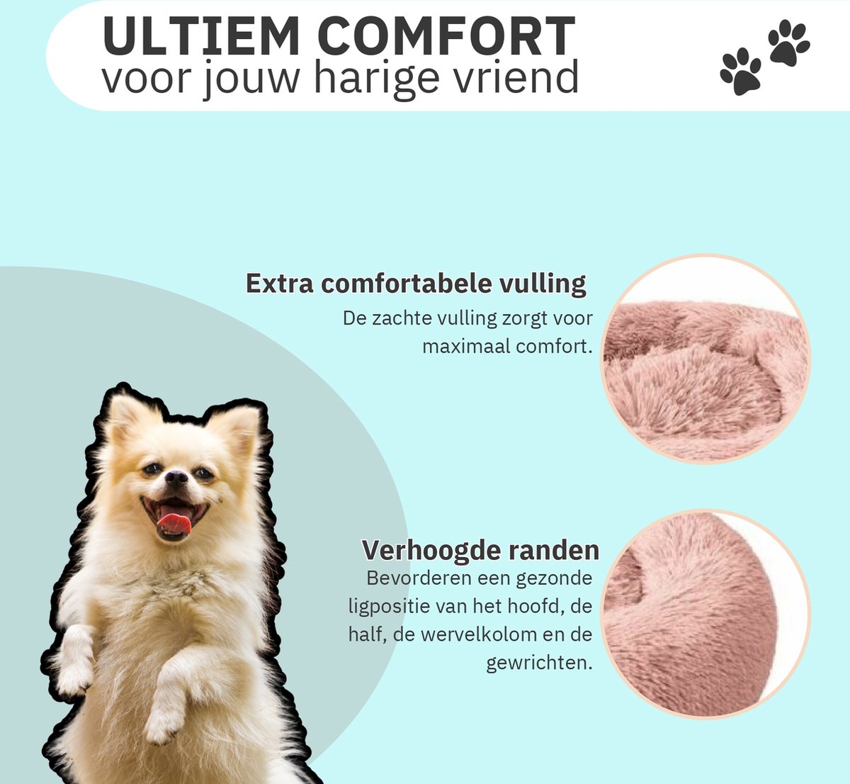 Donut Hondenmand - Kattenmand - Maat M 60cm (ligvlak van 45cm) thumbnail 2