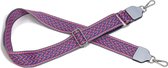 Bag strap met zigzag dessin - katoenen schouderband voor tas - roze/blauw/grijs - 5 cm breed - 130 cm lang - SIT0317 STUDIO Ivana