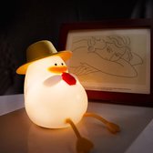 Siliconen Led Eend Nachtlampje Gift Creative Oplaadbare Slaapkamer Boekenkast Woonkamer Bureau Sfeer Desktop Decoratie Lamp