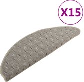 vidaXL - Trapmatten - 15 - st - 65x21x4 - cm - grijs