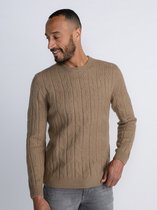 Petrol Industries - Pull torsadé tricoté pour homme Montgomery - Marron - Taille XL
