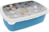 Bread Bin Blauw - Lunch Box - Bread Box - Cube - Or - Luxe - Motifs - 18x12x6 cm - Enfants - Garçon