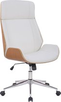 Premium bureaustoel Vitaliano - Wit imitatieleer - Hoogte verstelbaar 44 - 52 cm - Ergonomisch - Luxe