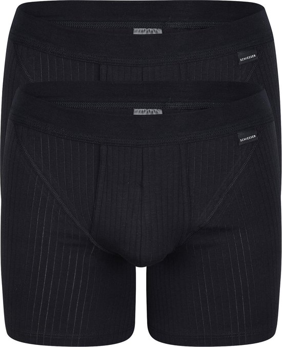 SCHIESSER Authentic shorts (2-pack) - met gulp - zwart - Maat: XXL