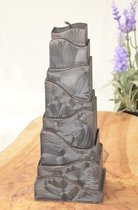 Torenkaars, zwart Polymico, hoogte: 21 cm - exclusieve designkaars gemaakt door Candles by Milanne