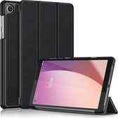 Lunso - Geschikt voor Lenovo Tab M8 Gen 4 (8 inch) - Tri-Fold Bookcase hoes - Zwart