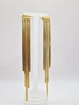 Tassel Oorstekers Goud - Feestelijke lange oorbellen - Premium Stainless Steel - The Jewellery Salon - Sierlijke Oorbellen -