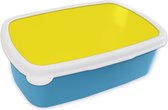 Broodtrommel Blauw - Lunchbox - Brooddoos - Geel - Citroen - Neon - Kleuren - 18x12x6 cm - Kinderen - Jongen